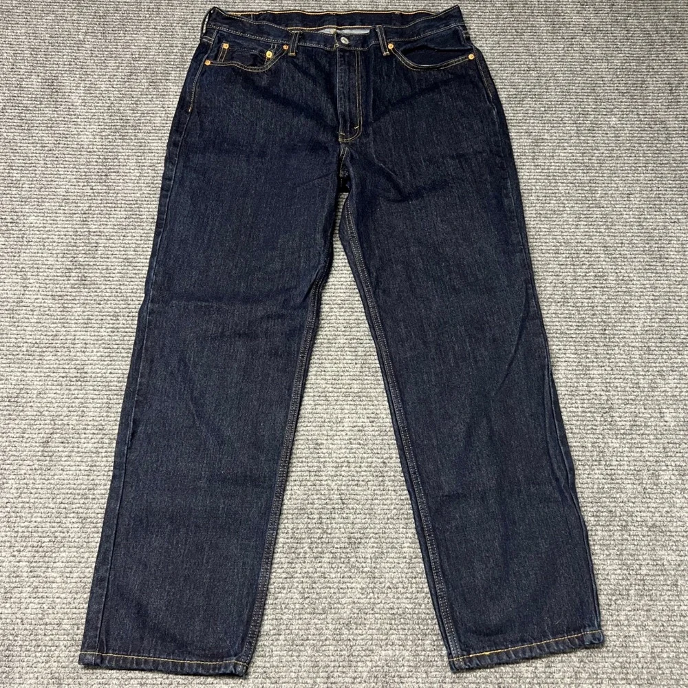 Levis 550 Relaxed Fit Tapered Leg Dark Indigo Denim Jeans Mens 38x32